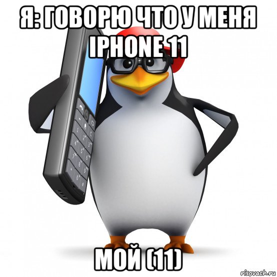 я: говорю что у меня iphone 11 мой (11)